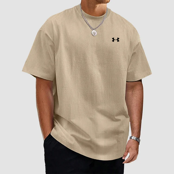 Unifarbenes, strukturiertes, schnelltrocknendes T-Shirt für Männer