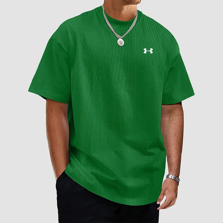 Unifarbenes, strukturiertes, schnelltrocknendes T-Shirt für Männer