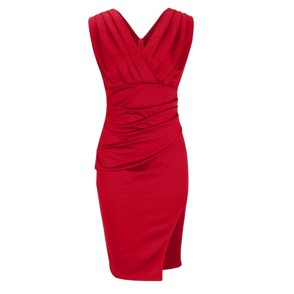 Regalia™ – Elegantes Figurbetontes Kleid mit V-Ausschnitt und Schlitz