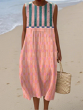 Lily™ Pastellgestreiftes Midikleid