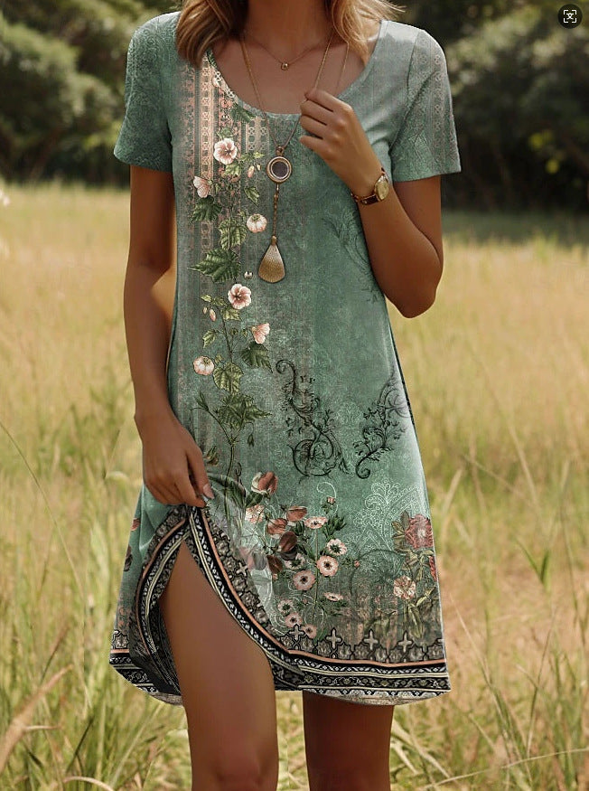 Isla™ – Kleid mit Indisch-inspiriertem Print und Rundhalsausschnitt