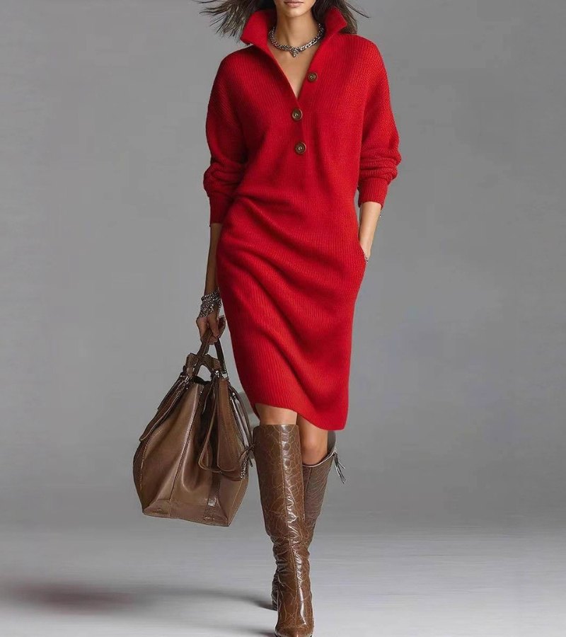 Apple™ - Warmes Elegantes Kleid | Bequem