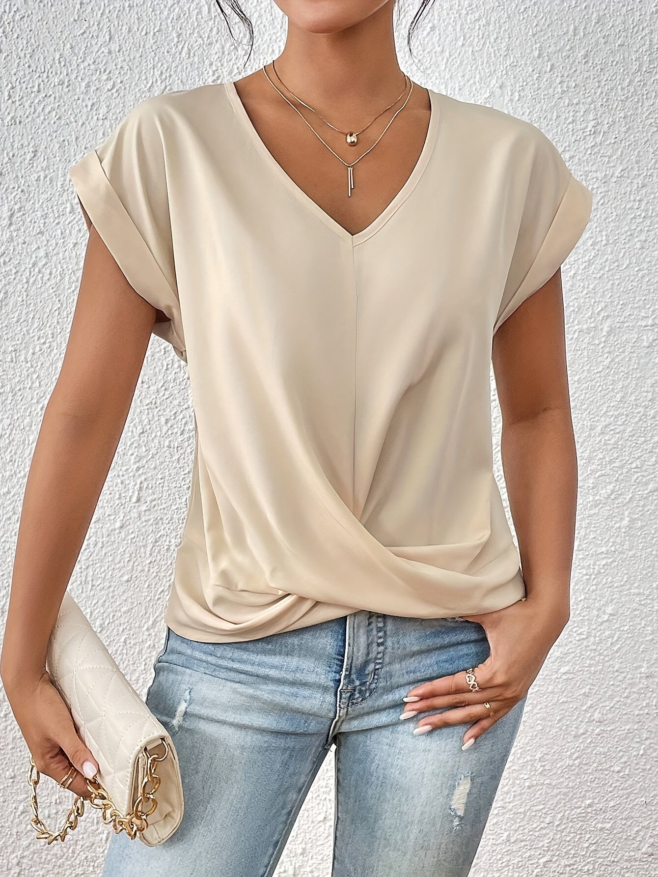 Sommerfeld | Lässiges T-Shirt mit Sweetheart-Ausschnitt