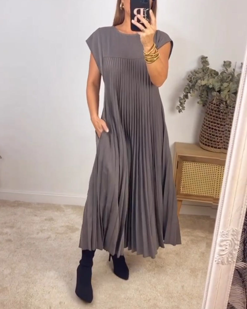 Petra™ – Zeitloses & Bequemes Plissiertes Kleid