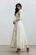 Alice — Floral Lace Mock Neck Maxi Dress