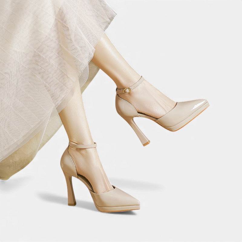 Rosa Leder-High Heels