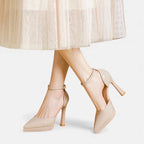 Rosa Leder-High Heels