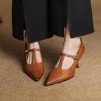 Aveline Leder T-Riemen Pumps