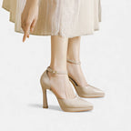 Rosa Leder-High Heels
