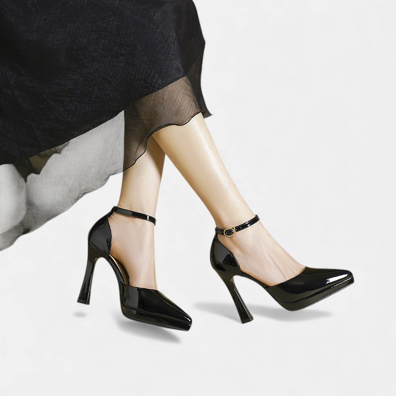 Rosa Leder-High Heels