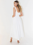 JULIA | Elegantes Midikleid mit eckigem Ausschnitt