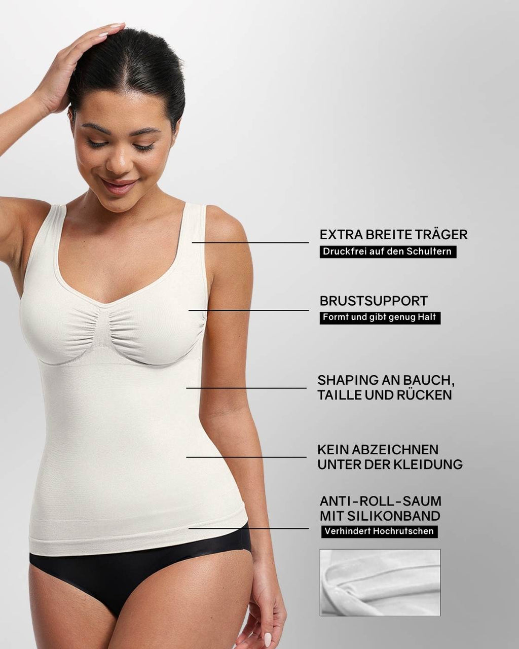 Shape Bestseller - Body Extra breite Träger + Body breitere Träger + Top mit Raffung