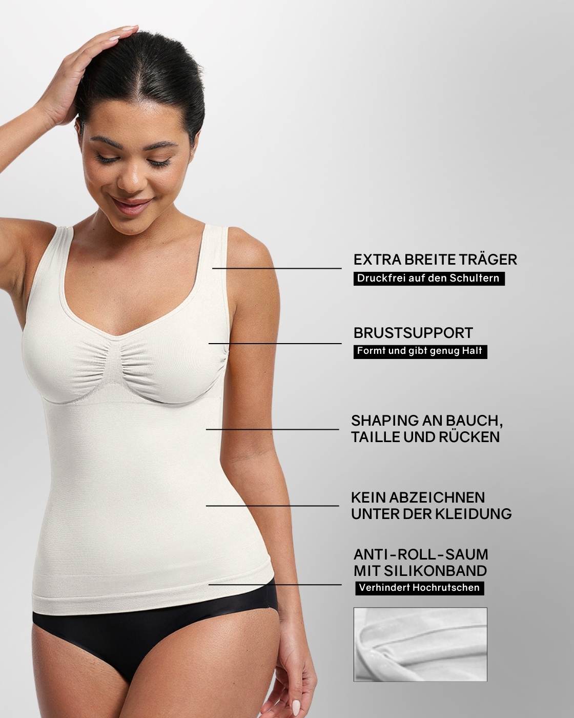 Shape Bestseller - Body Extra breite Träger + Body breitere Träger + Top mit Raffung