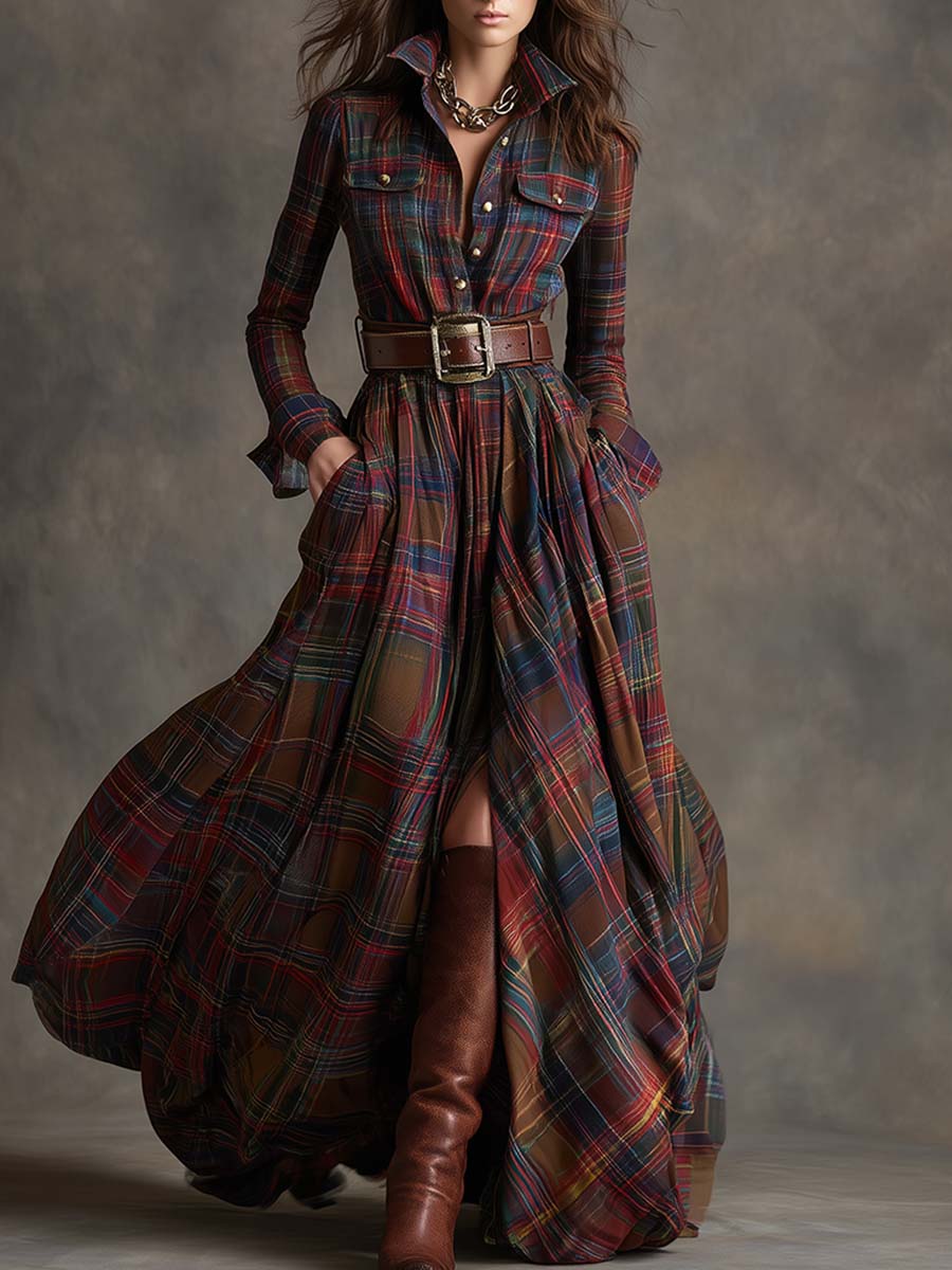 Bodil™ -  Maxi-Hemdkleid mit Karomuster