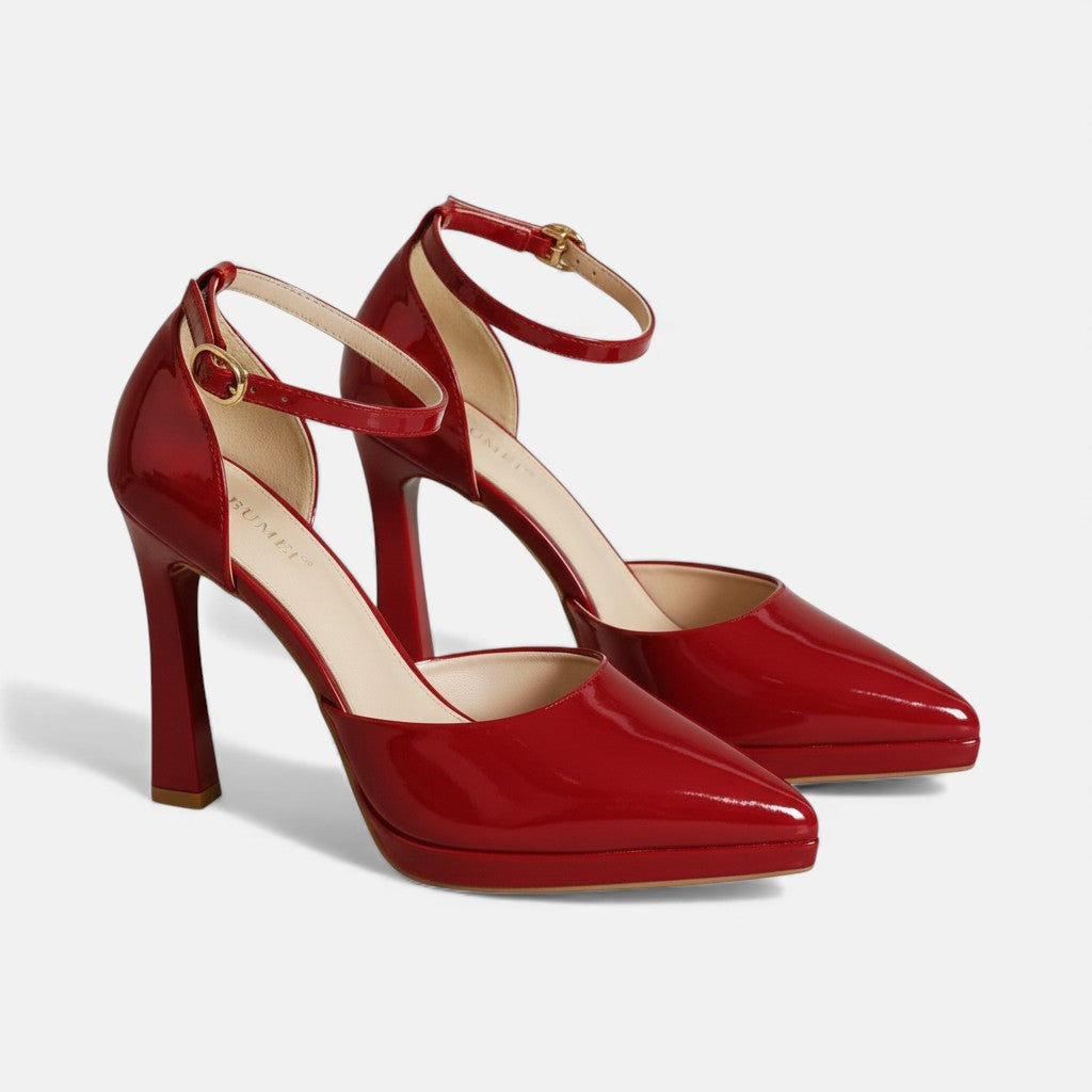 Rosa Leder-High Heels