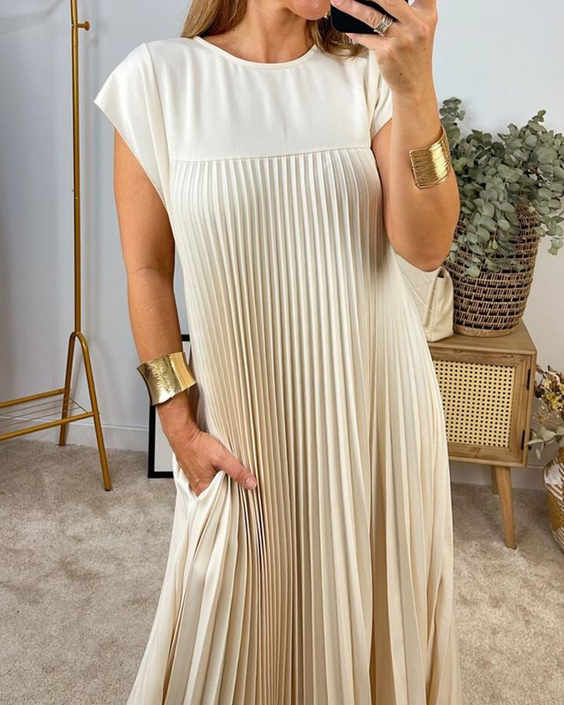 Petra™ – Zeitloses & Bequemes Plissiertes Kleid
