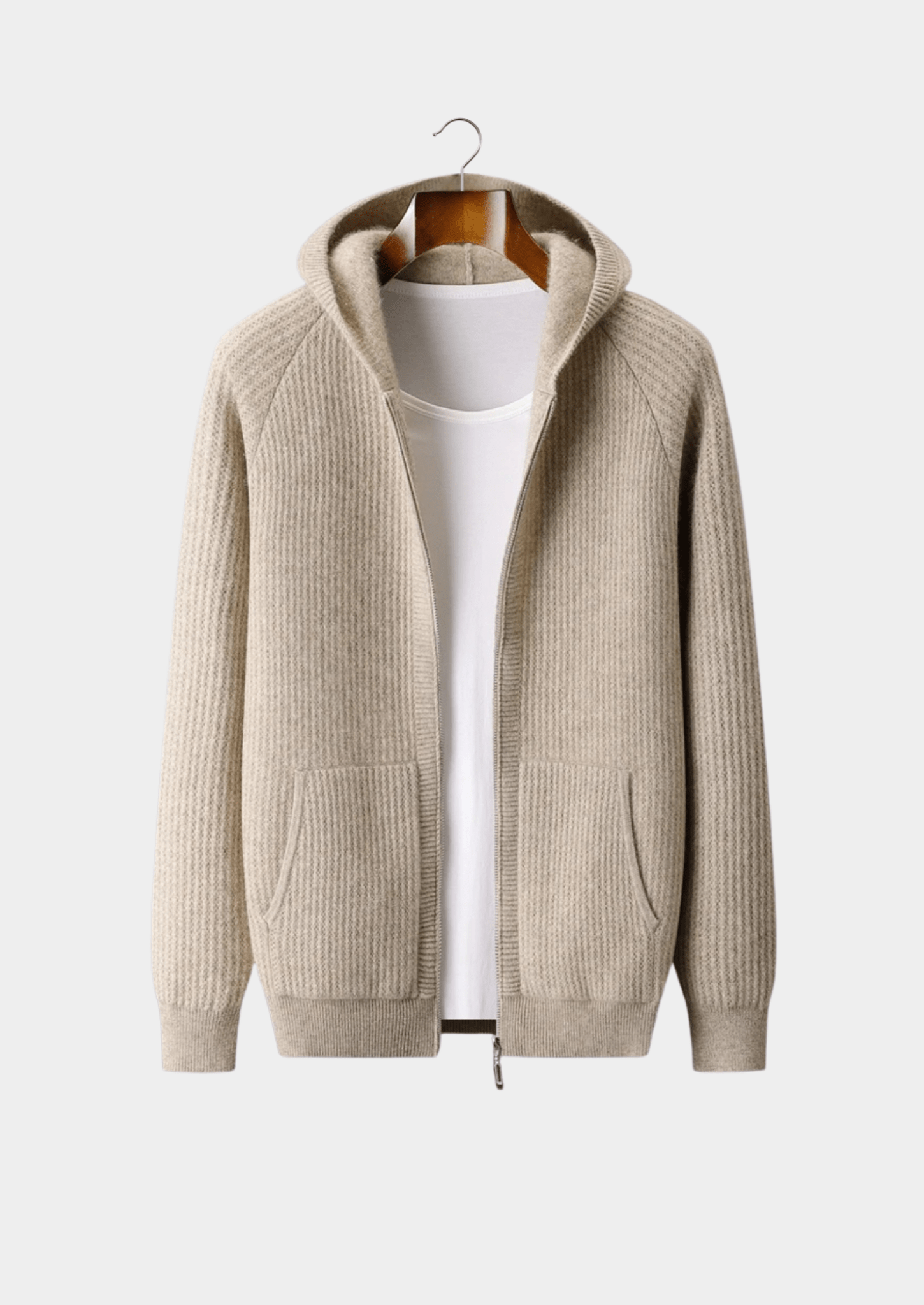 Merino Zip-Hoodie aus extra feiner Merinowolle