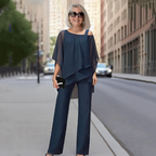 Chiffon-Oberteil & Weite Hose